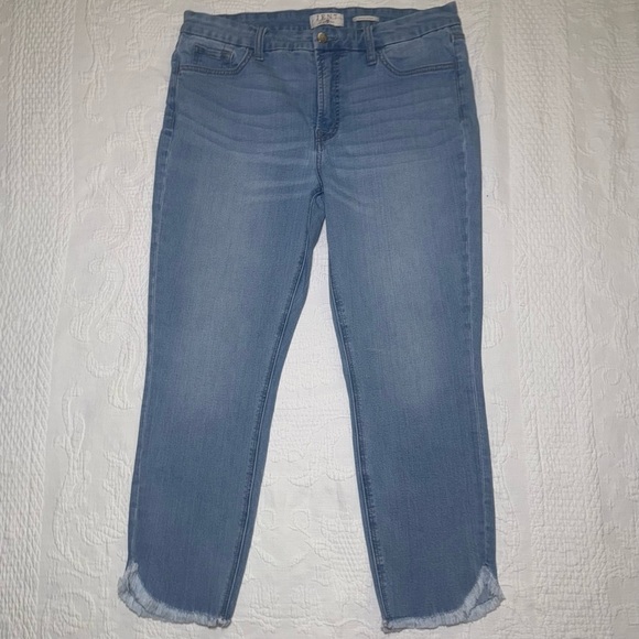 Jen7 7 for All Mankind Women's Jeans Ankle Skinny Size 12 Frayed Tulip Hem - Picture 6 of 15